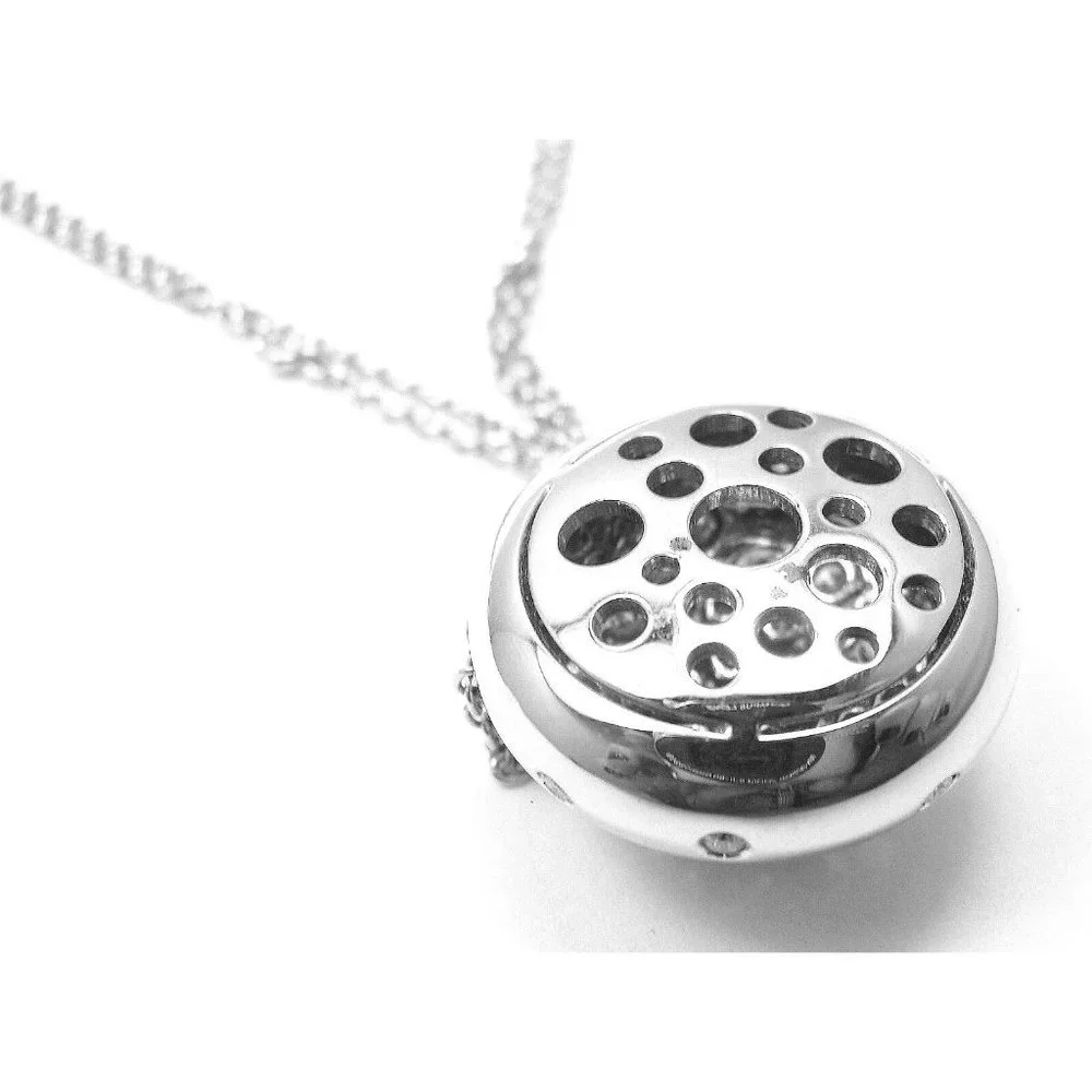 Authentic Damiani 18k White Gold Diamond Drop Cluster Pendant Necklace - Picture 9 of 12